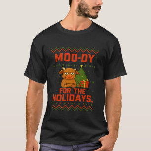 Wütende Kuh Xmas Sarkastischer Lustiger Spruch Wei T-Shirt