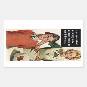 Wütende Mama und Ruinenkuchen - Vintag Funny Rechteckiger Aufkleber