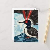 Wütende rote Laser-Augen MN Loon schmilzt Eis Post