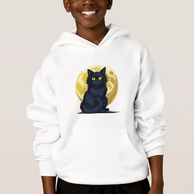 Wütende schwarze Katze Hoodie (Vorderseite)