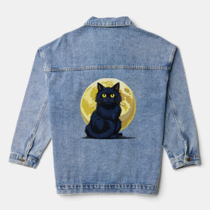 Wütende schwarze Katze Jeansjacke
