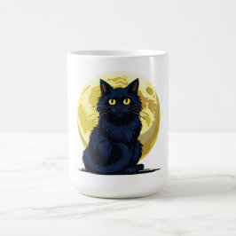 Wütende schwarze Katze Kaffeetasse