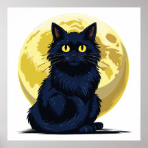 Wütende schwarze Katze