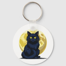 Wütende schwarze Katze Schlüsselanhänger