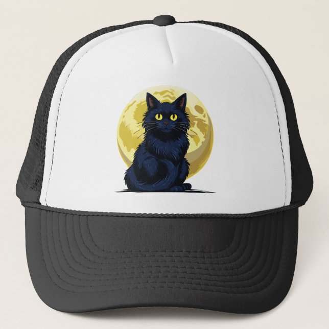Wütende schwarze Katze Truckerkappe (Vorderseite)