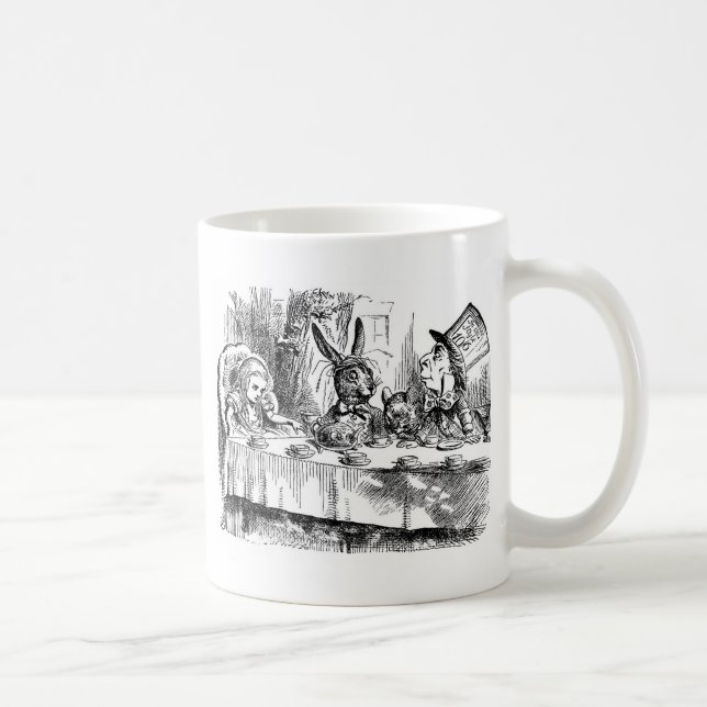 Wütende Tee-Party-Alice im Wunderland-Tasse Kaffeetasse (Rechts)