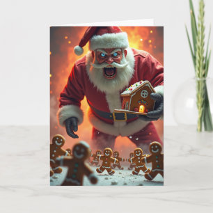 Wütende Weihnachtsfigur Kunstwerk Karte