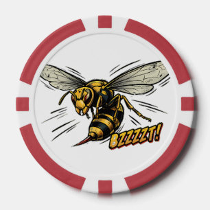 Wütende Wespe BZZZT Comic-Art Pokerchips