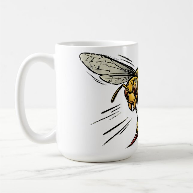 Wütende Wespe BZZZT Comic-Book-Kunst Kaffeetasse (Links)