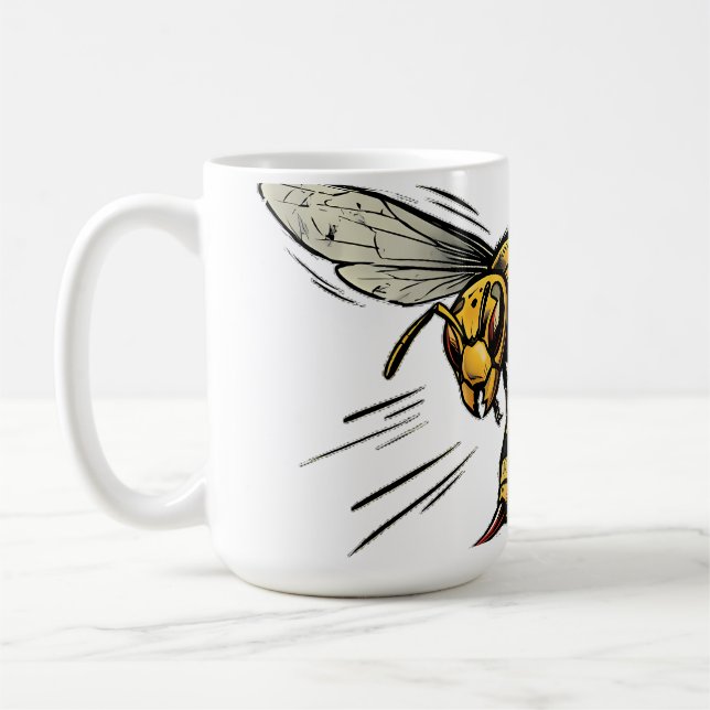 Wütende Wespe BZZZT Comic-Book-Kunst Kaffeetasse (Links)