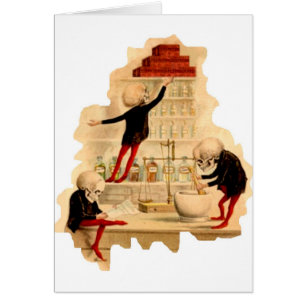 Wütende Wissenschaftler-Skelette