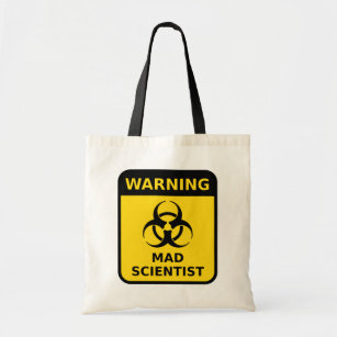 Wütende Wissenschaftler-Warnzeichen-Taschen-Tasche Tragetasche