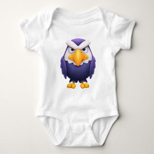 Wütender Adler-Maskottchen – Wilder lila süßer Vog Baby Strampler