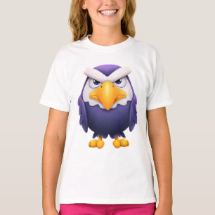 Wütender Adler-Maskottchen – Wilder lila süßer Vog T-Shirt