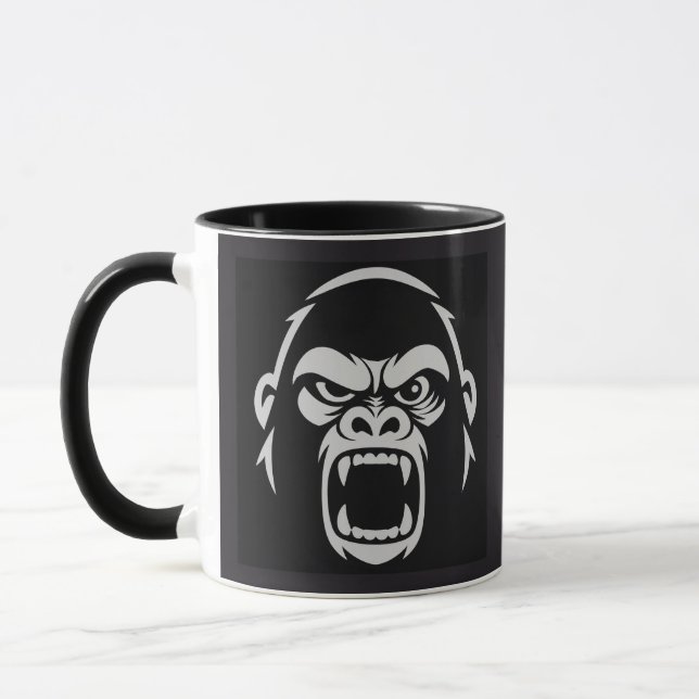 Wütender Affe-Ruhe Affe - Stressed Ape Studios Log Tasse (Links)
