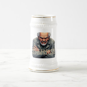 Wütender Alter Mann - Cartoon-Illustration Bierglas