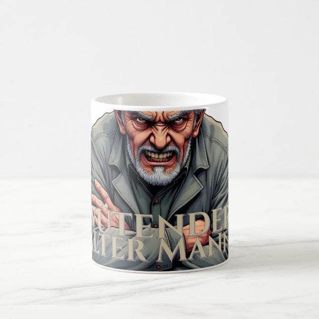 Wütender Alter Mann - Cartoon-Illustration Kaffeetasse (Mittel)