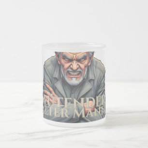Wütender Alter Mann - Cartoon-Illustration Mattglastasse
