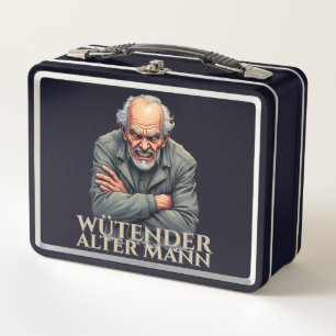 Wütender Alter Mann - Cartoon-Illustration Metall Brotdose
