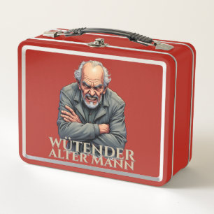 Wütender Alter Mann - Cartoon-Illustration Metall Brotdose
