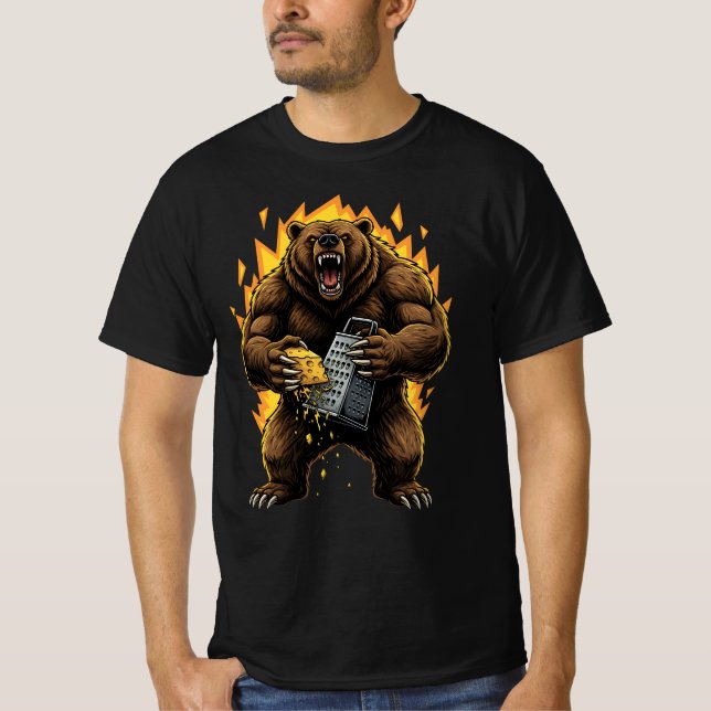 Wütender Bär Käsehobel Hasser T-Shirt (Vorderseite)