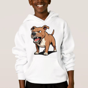 Wütender brauner Pitbull-Cartoon-Hund Geschenk für Hoodie