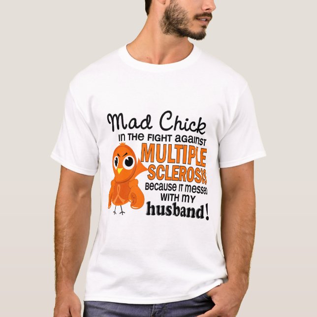 Wütender Ehemann-multiple Sklerose Mitgliedstaat T-Shirt (Vorderseite)