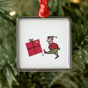 Wütender Elf quadratischer Premium-Schmuck Ornament Aus Metall