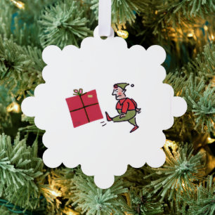 Wütender Elf Schneeklocken-Papier-Ornament Ornament Karte