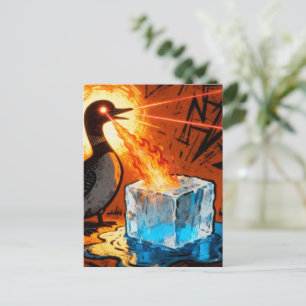 Wütender feuerspeiender MN-Taucher schmilzt Eis Postkarte