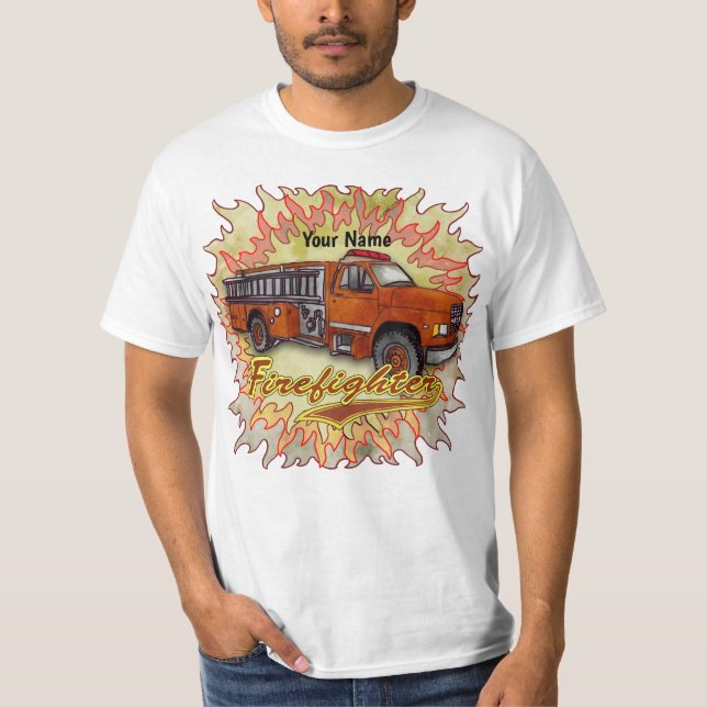 Wütender Feuerwehrmann Feuerwehr T-Shirt (Vorderseite)