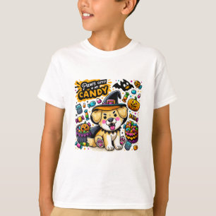 Wütender Halloween-Hund im Hexenhut schützt meine T-Shirt