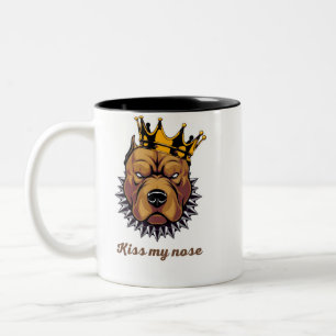 Wütender Hund – "Küss meine Nase" Lustige Haustier Zweifarbige Tasse