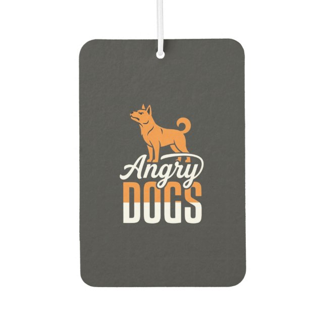 Wütender Hundevektor-Maskottchen Autolufterfrischer (Vorderseite)