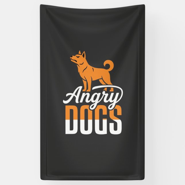 Wütender Hundevektor-Maskottchen Banner (Vertikal)