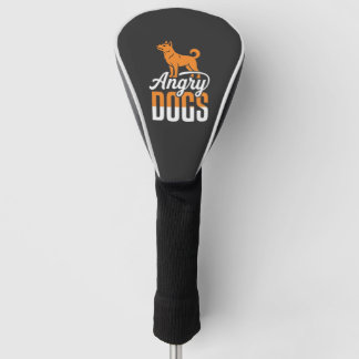 Wütender Hundevektor-Maskottchen Golf Headcover