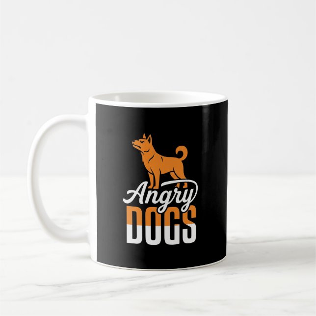 Wütender Hundevektor-Maskottchen Kaffeetasse (Links)
