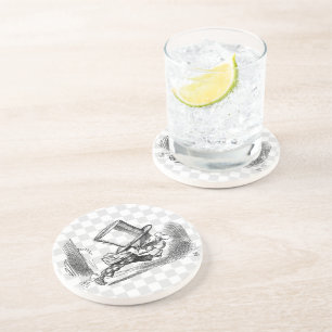 Wütender Hutmacher-Betrieb Sandstein Untersetzer