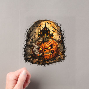 🎃 Wütender Jack O' Lantern Halloween-Aufkleber Acryleinladungen