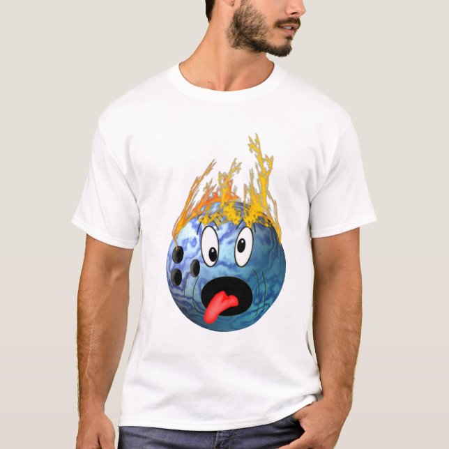 Wütender lodernder Bowlings-Ball T-Shirt (Vorderseite)