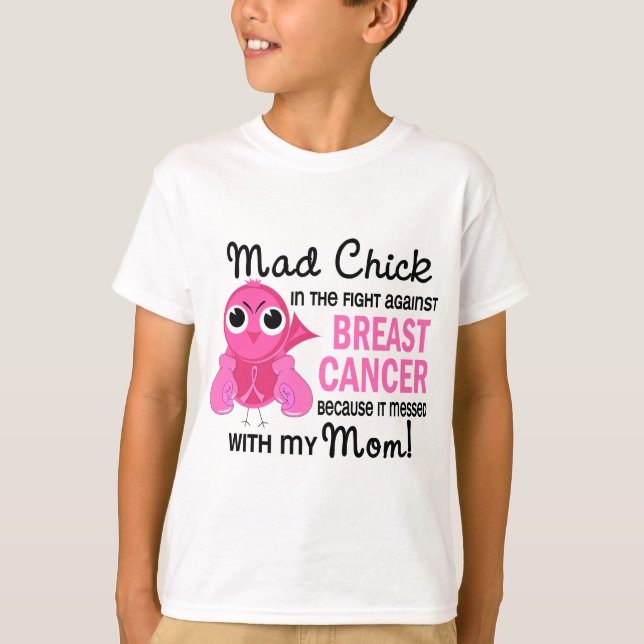 Wütender Mama-Brustkrebs des Küken-2 T-Shirt (Vorderseite)