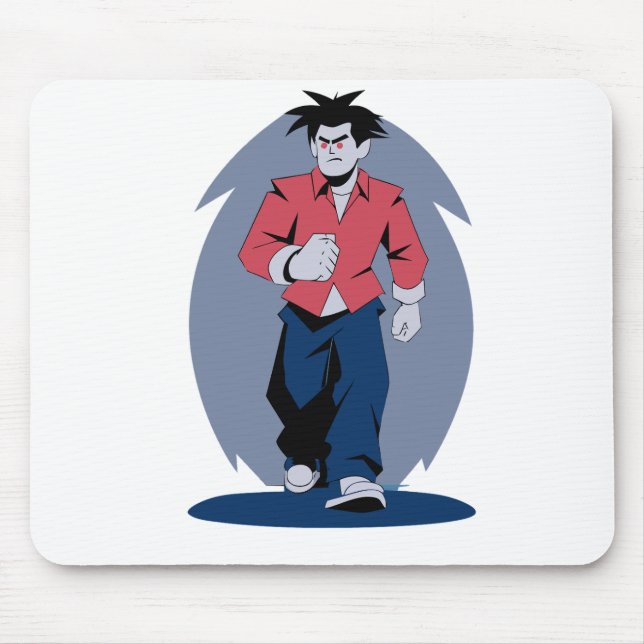 Wütender Mann gehend Mousepad (Vorne)