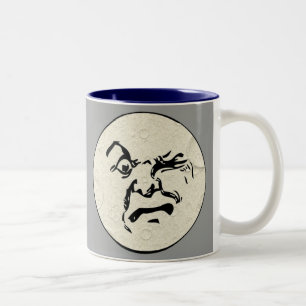 Wütender Mann im Mondgesicht Zweifarbige Tasse