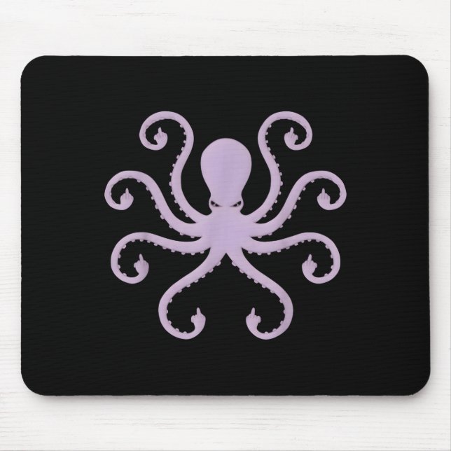 Wütender Oktopus Mittelfinger Novitätsillustration Mousepad (Vorne)