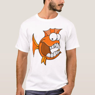 Wütender orangefarbener Zahnfisch T-Shirt