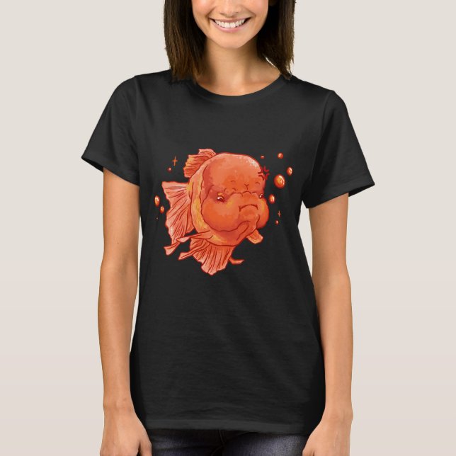 Wütender Oranger Oranda-Fisch T-Shirt (Vorderseite)