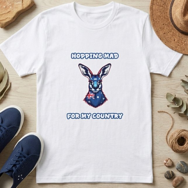 Wütender Patriot Kangaroo Australischer Geist T-Shirt (Von Creator hochgeladen)