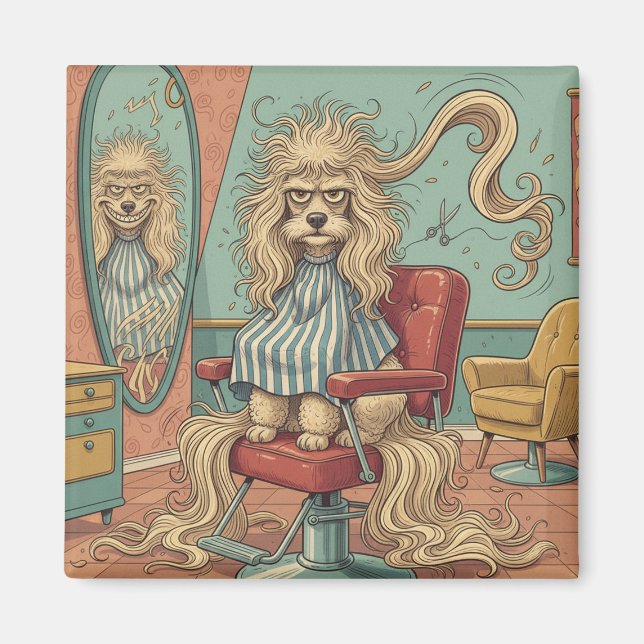 Wütender Pudel  Magnet (Vorne)