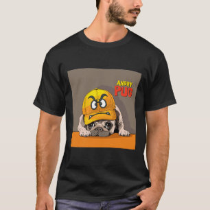 Wütender Pug.Cute Pug trägt einen lustigen wütende T-Shirt