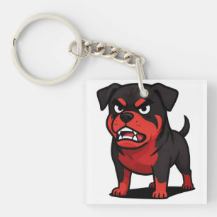 Wütender Rottweiler Cartoon Hund Geschenk für Hund Schlüsselanhänger